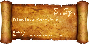Dianiska Szirén névjegykártya